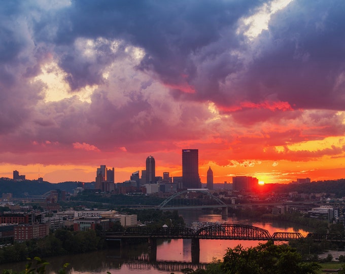 An explosion of color - Pittsburgh skyline - Various Prints