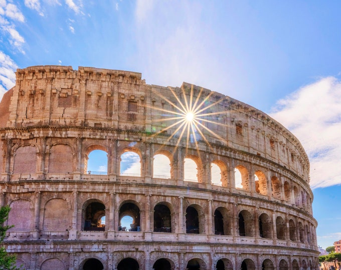 Sunflare through the Roman Colosseum - Rome, Italy - Various Prints