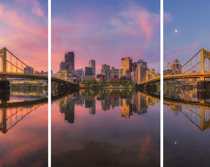 A colorful morning in Pittsburgh  - Pittsburgh Triptych - Various formats