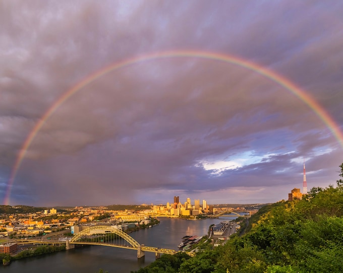 A rainbow after a summer storm - Pittsburgh Prints - Pittsburgh skyline