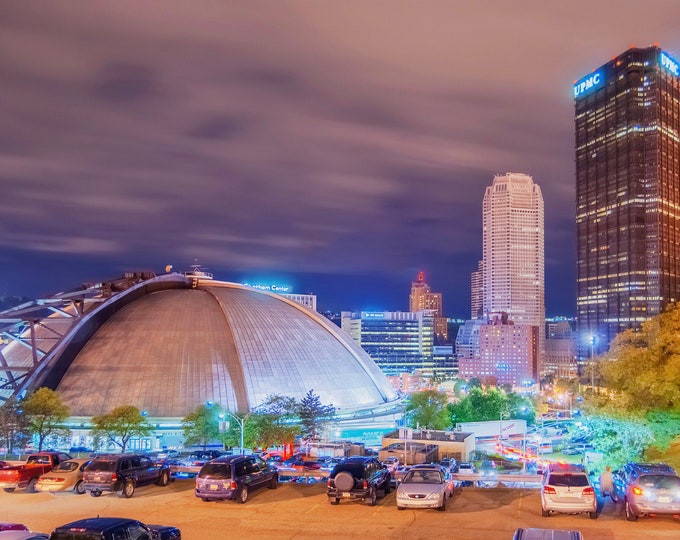 The Civic Arena at night - Pittsburgh skyline - Various Prints