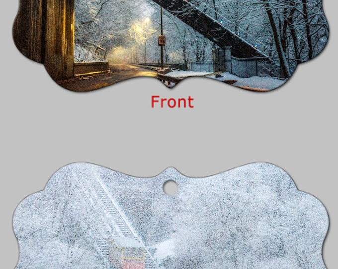The Mon Incline in the Snow - Pittsburgh Christmas Ornaments