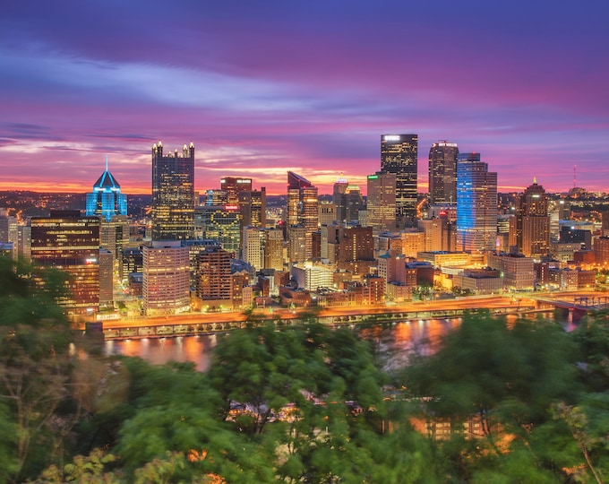 A windblown sunrise in the Steel City - Pittsburgh Prints - Various Prints