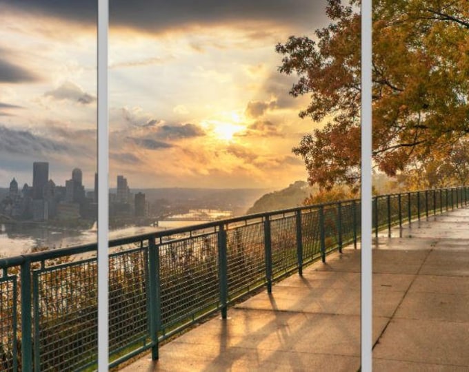 A fall morning on the West End Overlook - Pittsburgh Triptych - Various formats