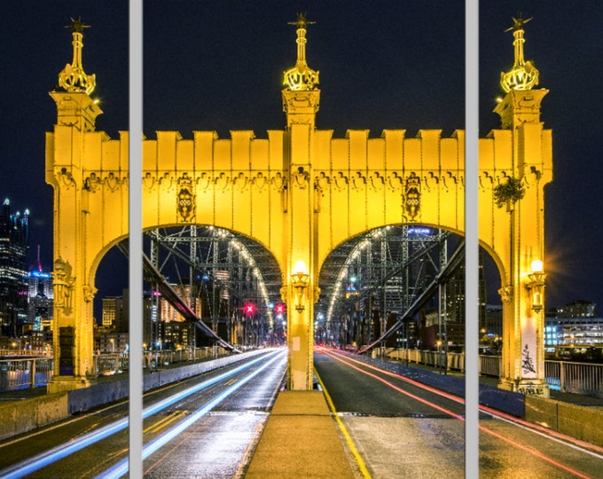 The Smithfield Street Bridge at night - Pittsburgh Triptych - Various formats