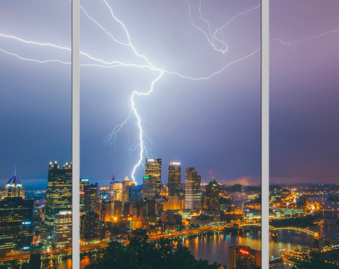 A strike in the skyline - Pittsburgh Triptych - Various formats