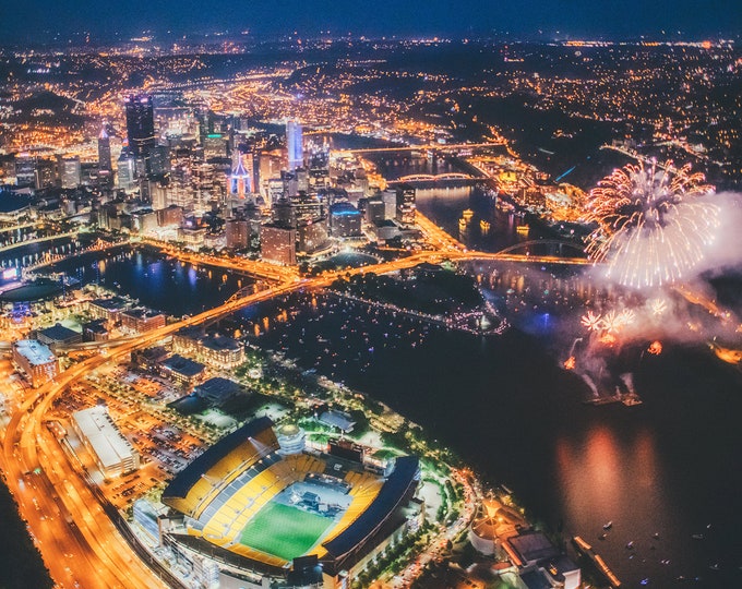 Aerial Fireworks in Pittsburgh - July 4th, 2021 - Various Prints