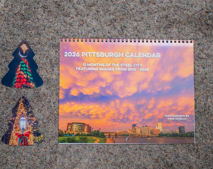 2026 Pittsburgh Calendar and Ornament Bundle - Christmas Trees