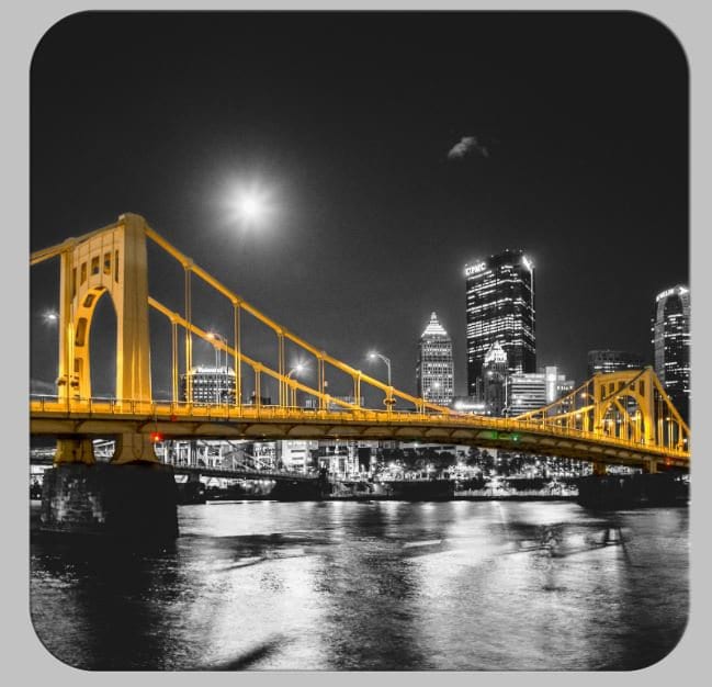 Pittsburgh in Black and Gold Pittsburgh Coaster Set