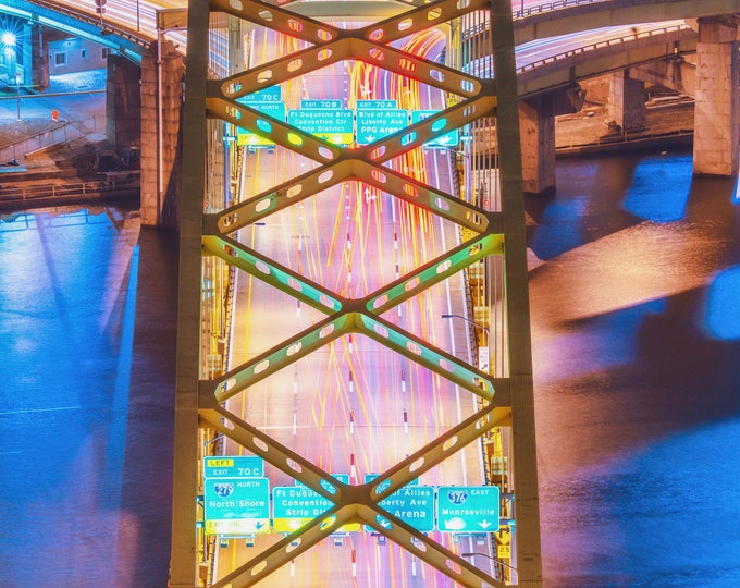 A unique view of the Ft. Pitt Bridge - Pittsburgh Prints - Various Prints