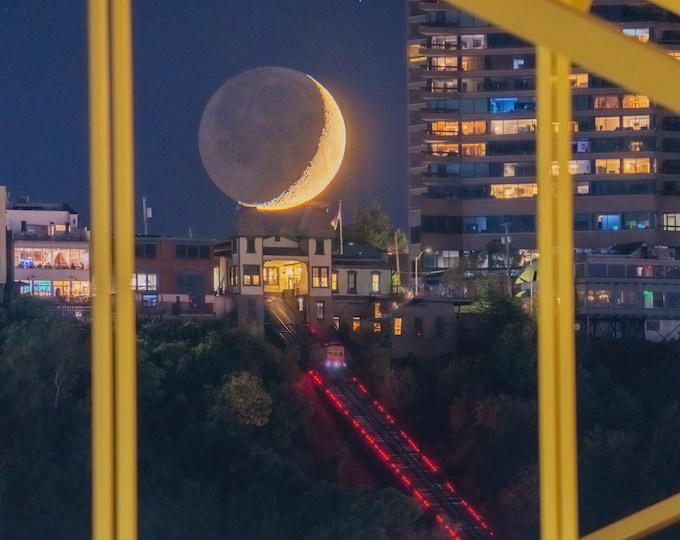 The Crescent Moon and the Duquesne Incline - Pittsburgh Prints