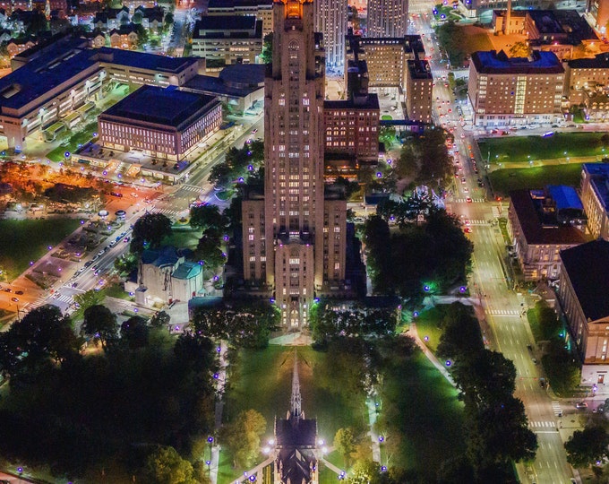 An aerial view of the Cathedral of Learning - Various Prints