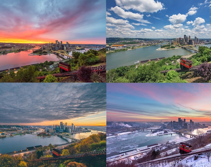 Four seasons of the Duquesne Incline in Pittsburgh - Various Prints