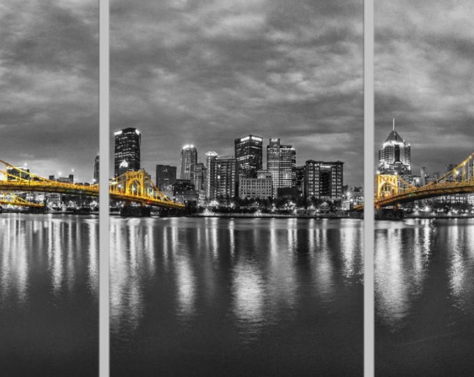 Black and Gold Bridges - Pittsburgh Triptych - Various formats