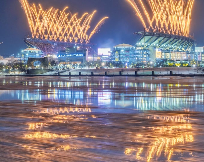 AFC North Championship Fireworks - Pittsburgh Steelers - Pittsburgh skyline - Various Prints