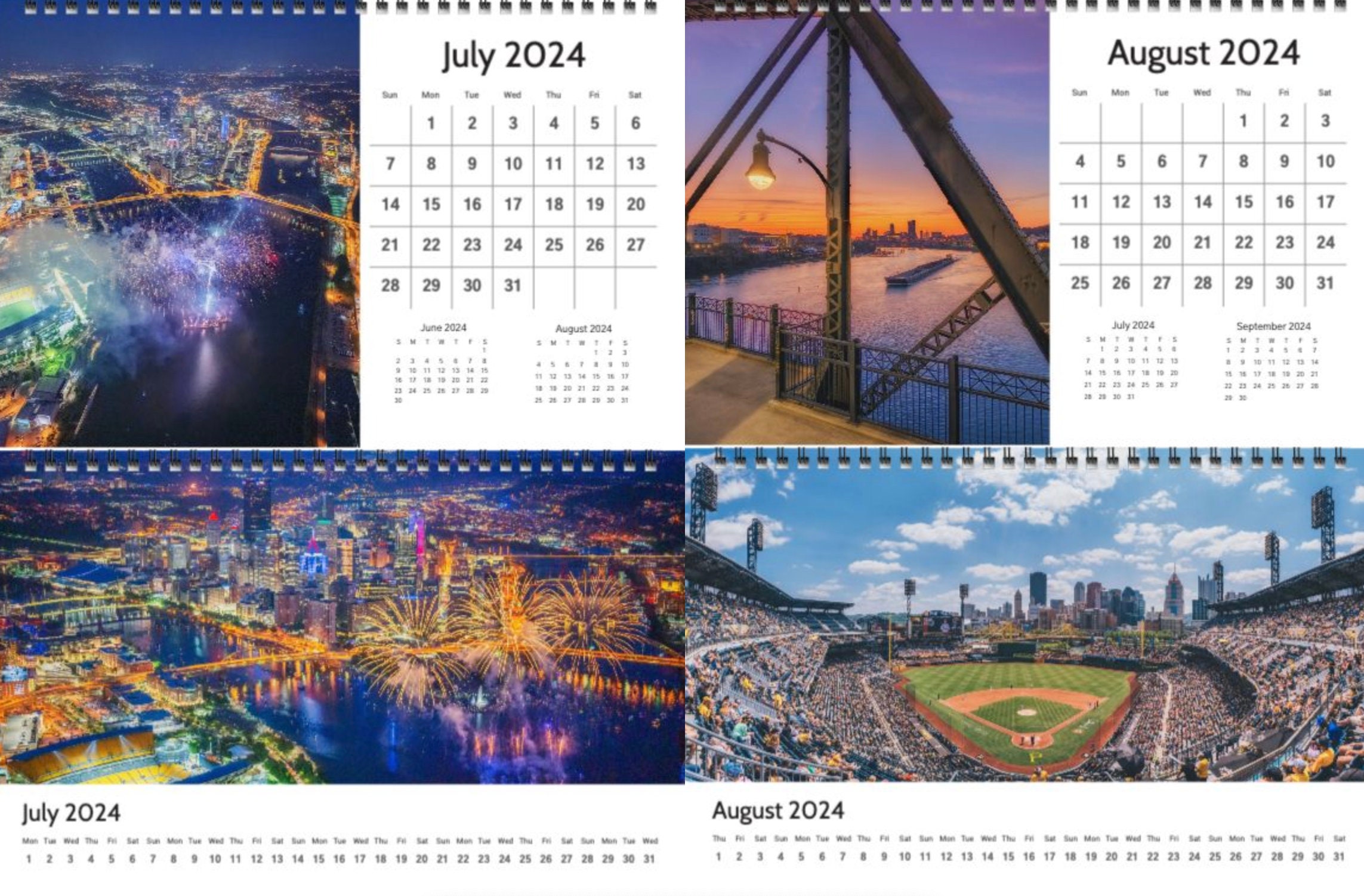 2024 Pittsburgh Desktop Calendar