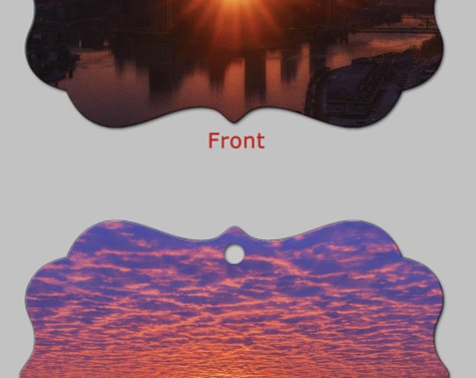 Beautifully vibrant images of sunrise in Pittsburgh - Pittsburgh Christmas Ornaments