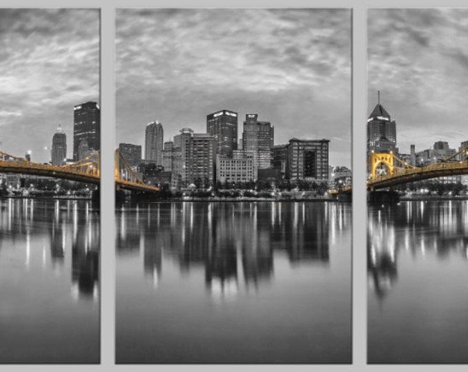 Black and Gold Bridges - Pittsburgh Triptych - Various formats