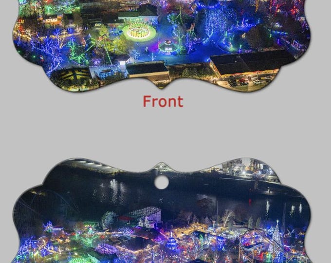 Wide angle views of Kennywood Park from the air - Pittsburgh Christmas Ornaments