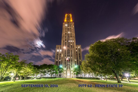 Pitt Football Victory Lights - Major Victories 2016 - Various Sizes and Formats - With Date/Score
