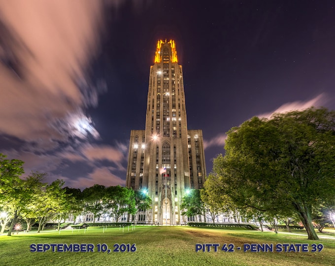 Pitt Football Victory Lights - Major Victories 2016 - Various Sizes and Formats - With Date/Score