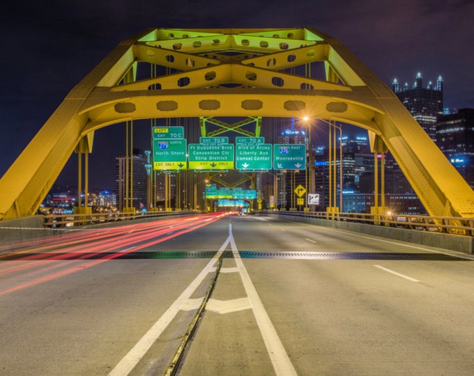 Entrance to the City - the Ft. Pitt Bridge in Pittsburgh - Pittsburgh Prints - Various Prints