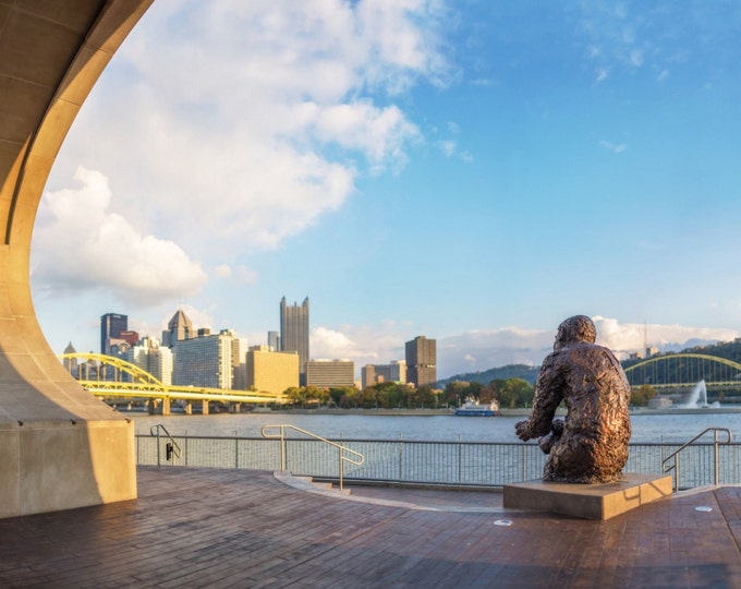 Panorama of the Mr. Rogers Statue in Pittsburgh - Various Prints