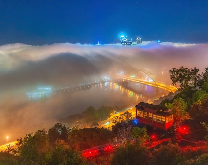 A foggy incline - Pittsburgh Prints