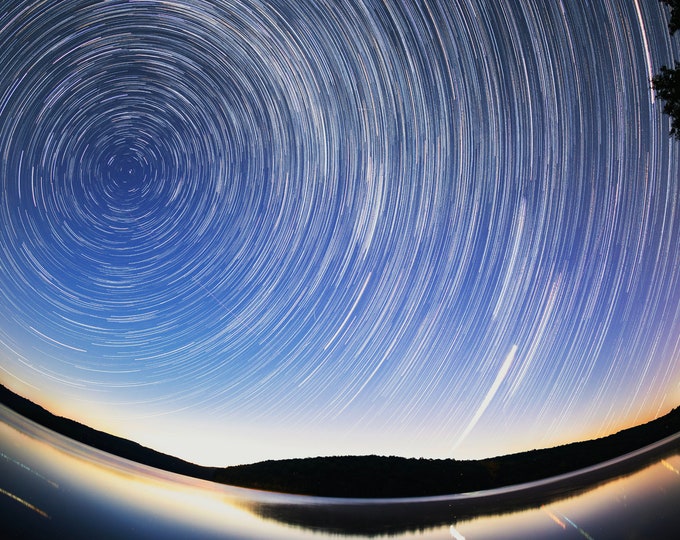 Light trails over Moraine - Various Prints