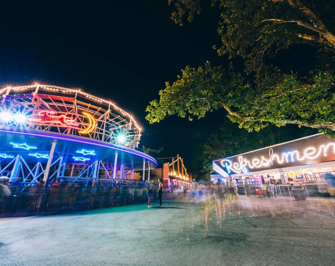 The Jackrabbit at Night at Kennywood Park - Pittsburgh Prints - Various Prints