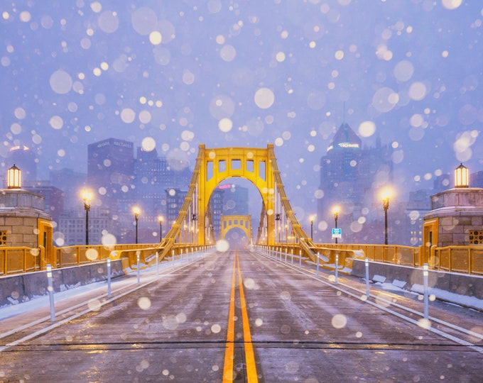 A winter wonderland on Roberto - Pittsburgh skyline - Various Prints