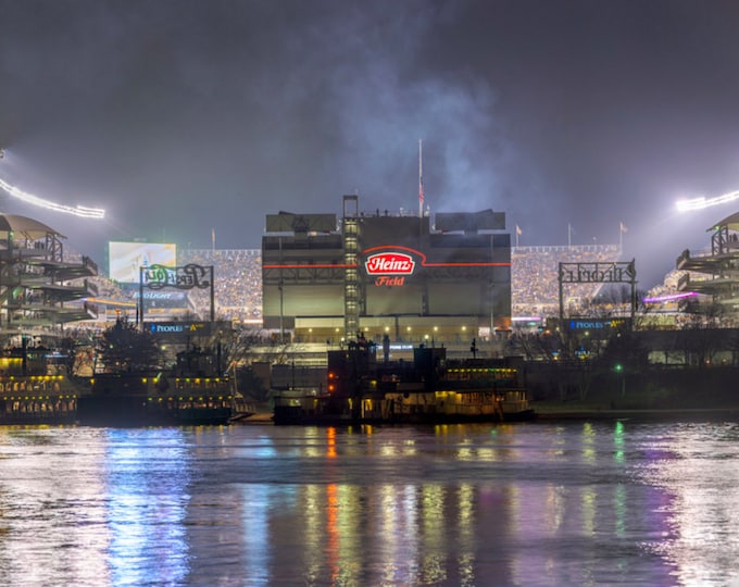 Panorama of Heinz Field during Sunday night football in Pittsburgh - Various Prints