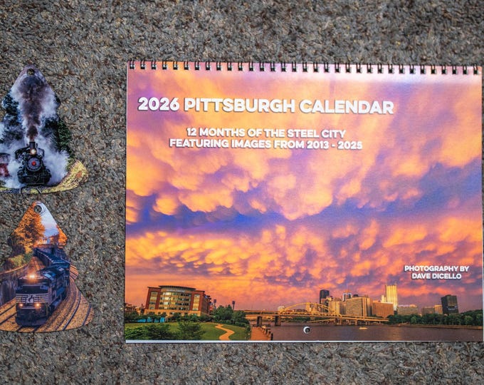 2026 Pittsburgh Calendar and Ornament Bundle - Trains