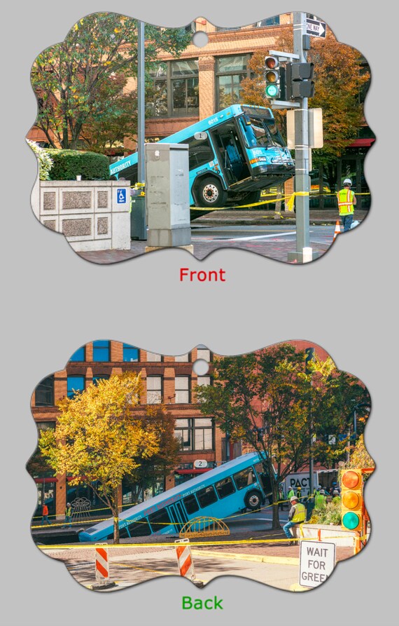 Pitt Bus Home Christmas 2022 Sinkhole Bus In Pittsburgh Pittsburgh Christmas Ornaments | Etsy