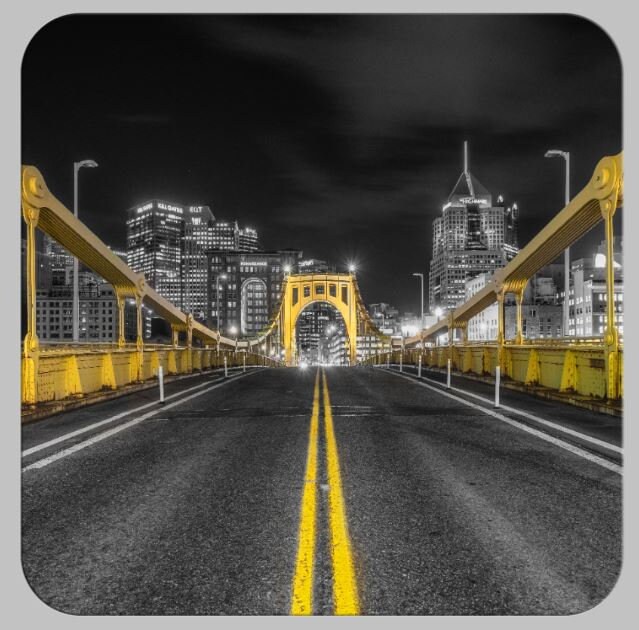 Pittsburgh in Black and Gold Pittsburgh Coaster Set