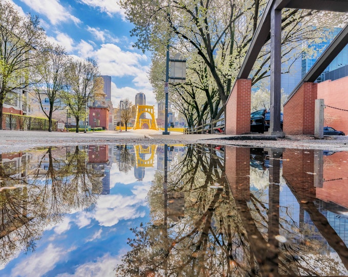 Springtime reflections - Pittsburgh skyline - Various Prints