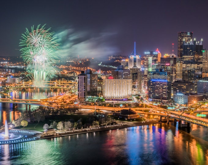 The first fireworks of the year over PNC Park in Pittsburgh - Various Prints