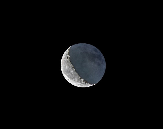 A composite of the crescent moon over Moraine -  Various Prints