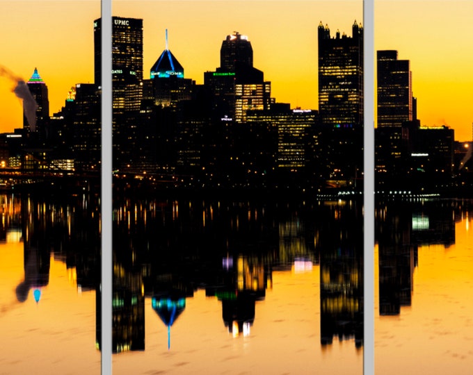 Reflections in Black and Gold - Pittsburgh Triptych - Various formats