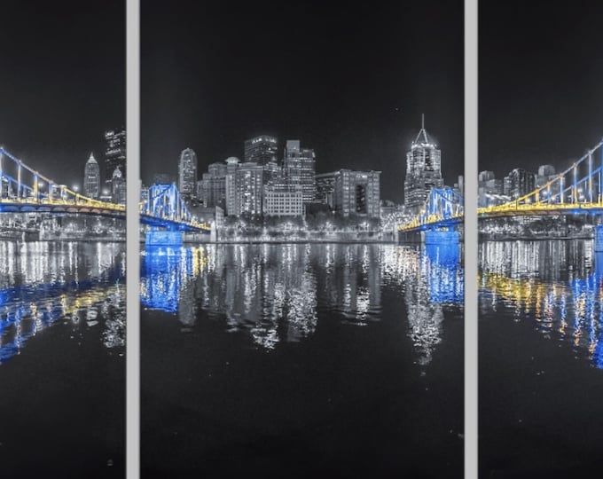 Blue and Gold Bridges - Pittsburgh Triptych - Various formats