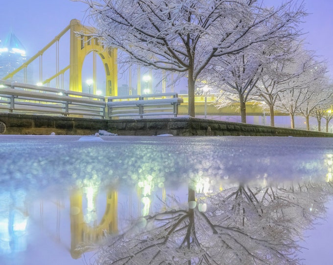 Reflections of Winter - Pittsburgh skyline - Various Prints