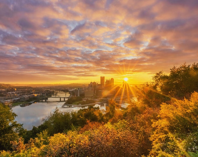 Fall Glory over Pittsburgh - Pittsburgh skyline - Various Prints