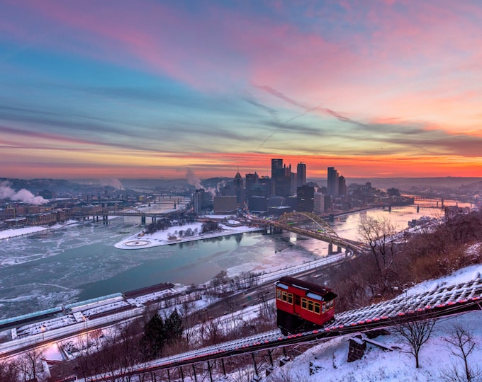 Beautiful colors over Pittsburgh at sunrise - Various Prints