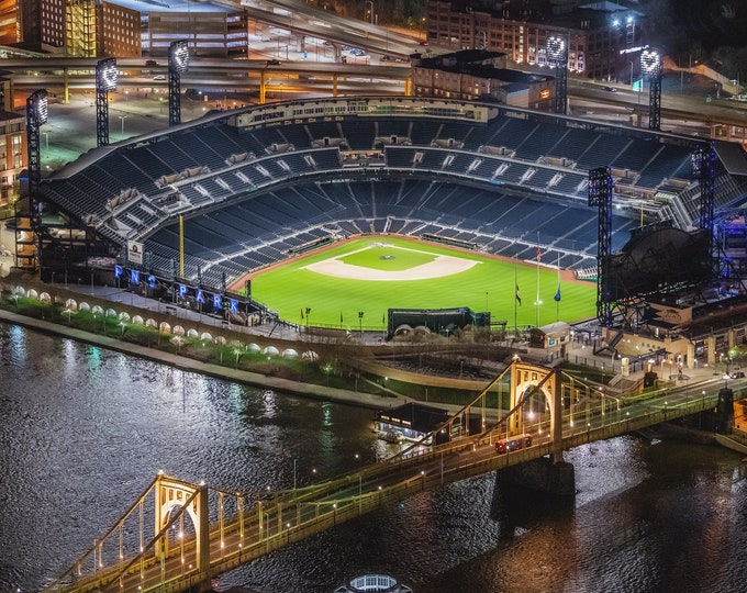 PNC Park lit up for the Illumination Ovation in Pittsburgh - Various Prints