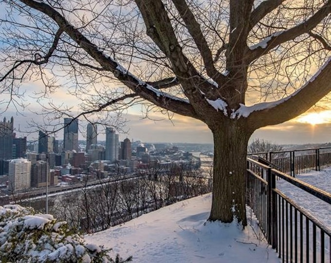 A beautiful winter sunrise in Pittsburgh - Various Prints