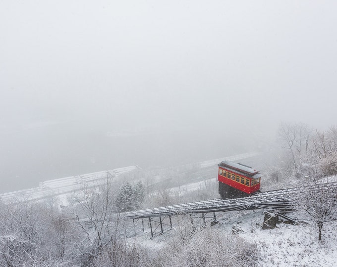 The Duquesne Incline in a snowstorm in Pittsburgh - Various Prints