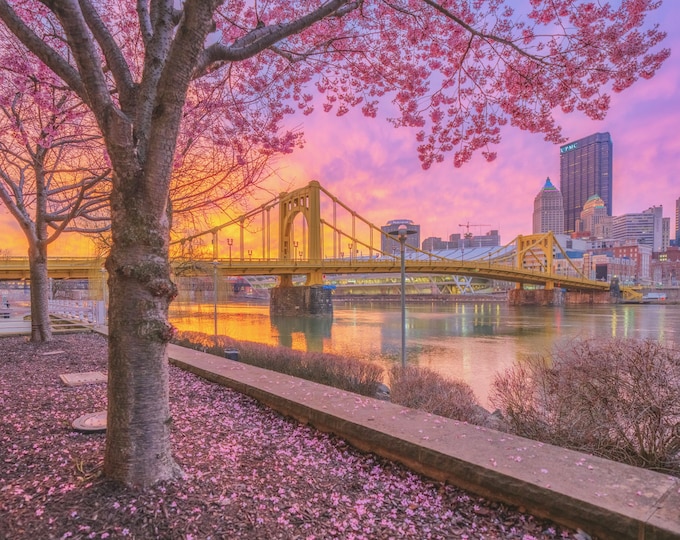 A fiery springtime sunrise - Pittsburgh Prints