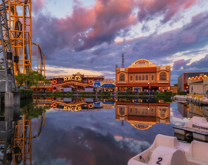 Reflections of the Race at Kennywood Park - Pittsburgh Prints - Various Prints