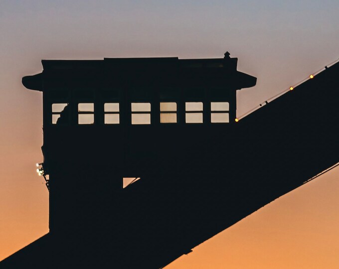 A silhouette of the Duquesne Incline and crescent moon - Pittsburgh Prints - Various Prints