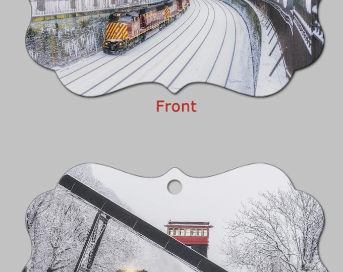 Trains in the snow - Pittsburgh Christmas - Pittsburgh Christmas Ornaments